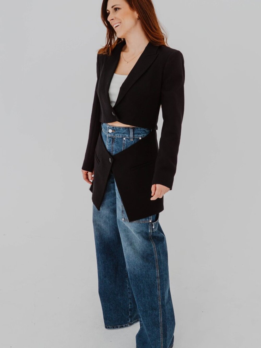 NWT L'AGENCE CORA CONVERTIBLE BLAZER IN BLACK